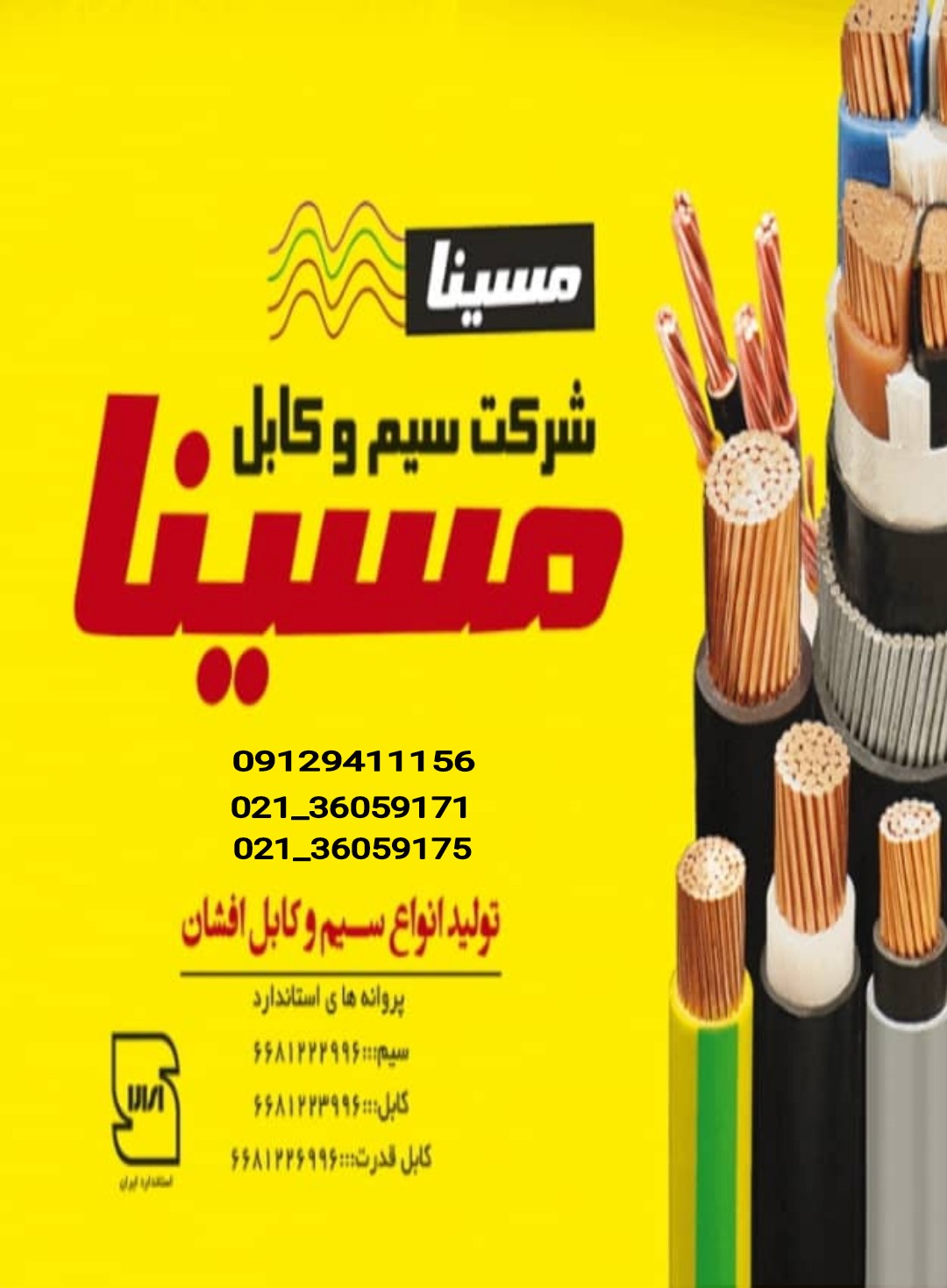 سیم دورشته (نایلون) ۱/۵×2 مسینا تمام مس و دارای استاندارد